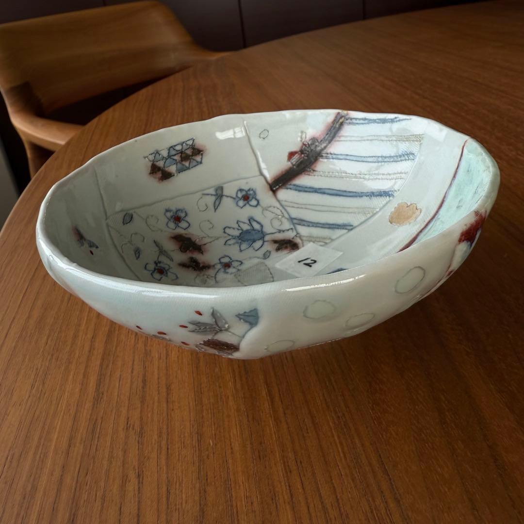 ラスト⑫ 砥部焼 生石窯 西山千代子 貼り合わせ