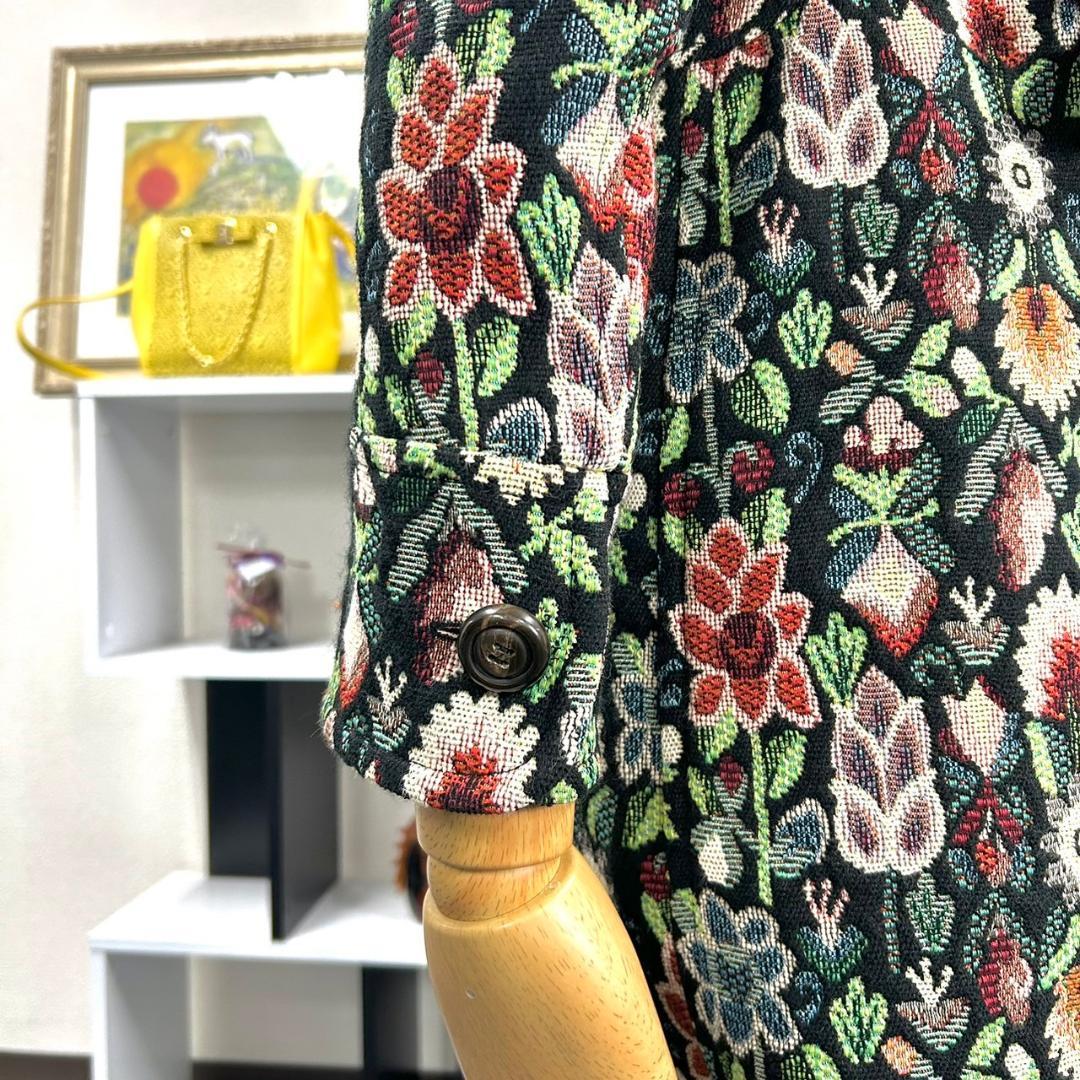 新品 DSQUARED2 近年モデル 花柄 ジャガード ロング コート 40