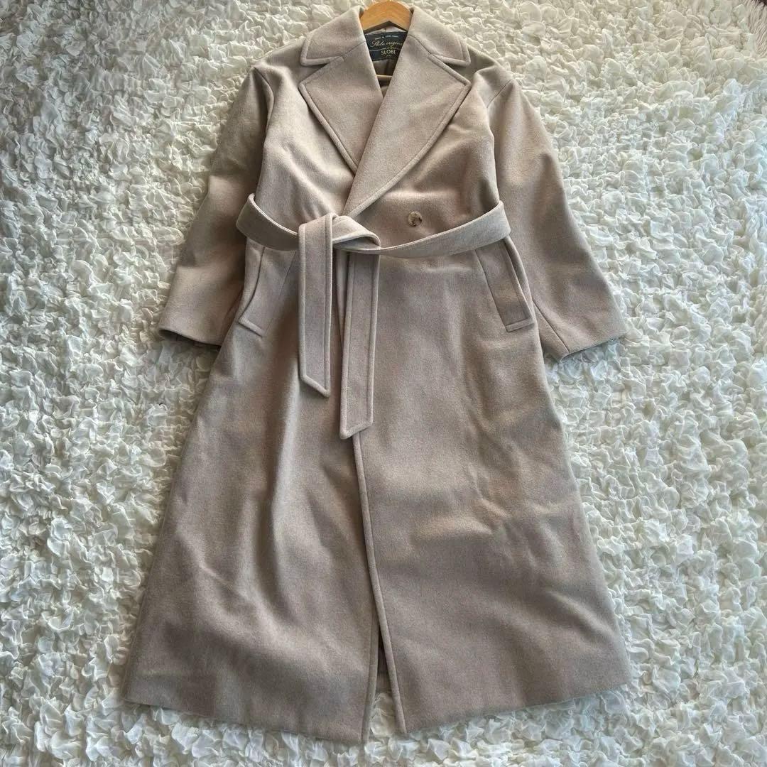 SLOBE IENA SUPER100メルトンビックラペルコート ロングコート - メルカリ