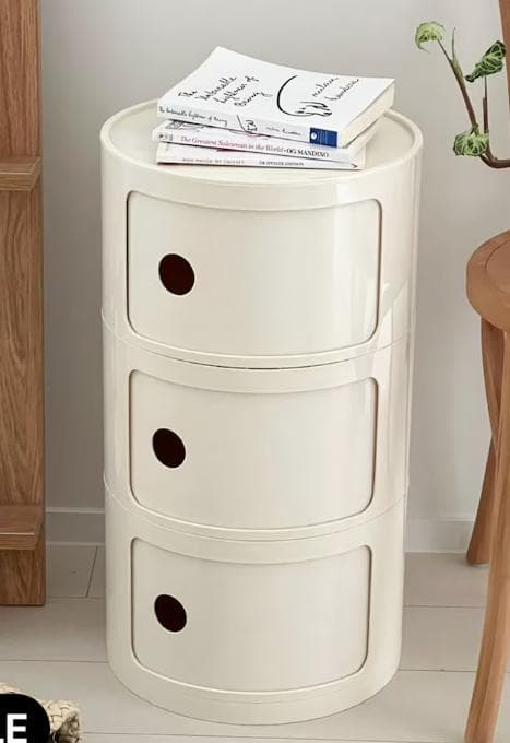 新品 円柱 ラック クリームホワイト 3段 韓国 インテリア 北欧 モダン