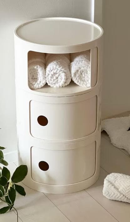 新品 円柱 ラック クリームホワイト 3段 韓国 インテリア 北欧 モダン