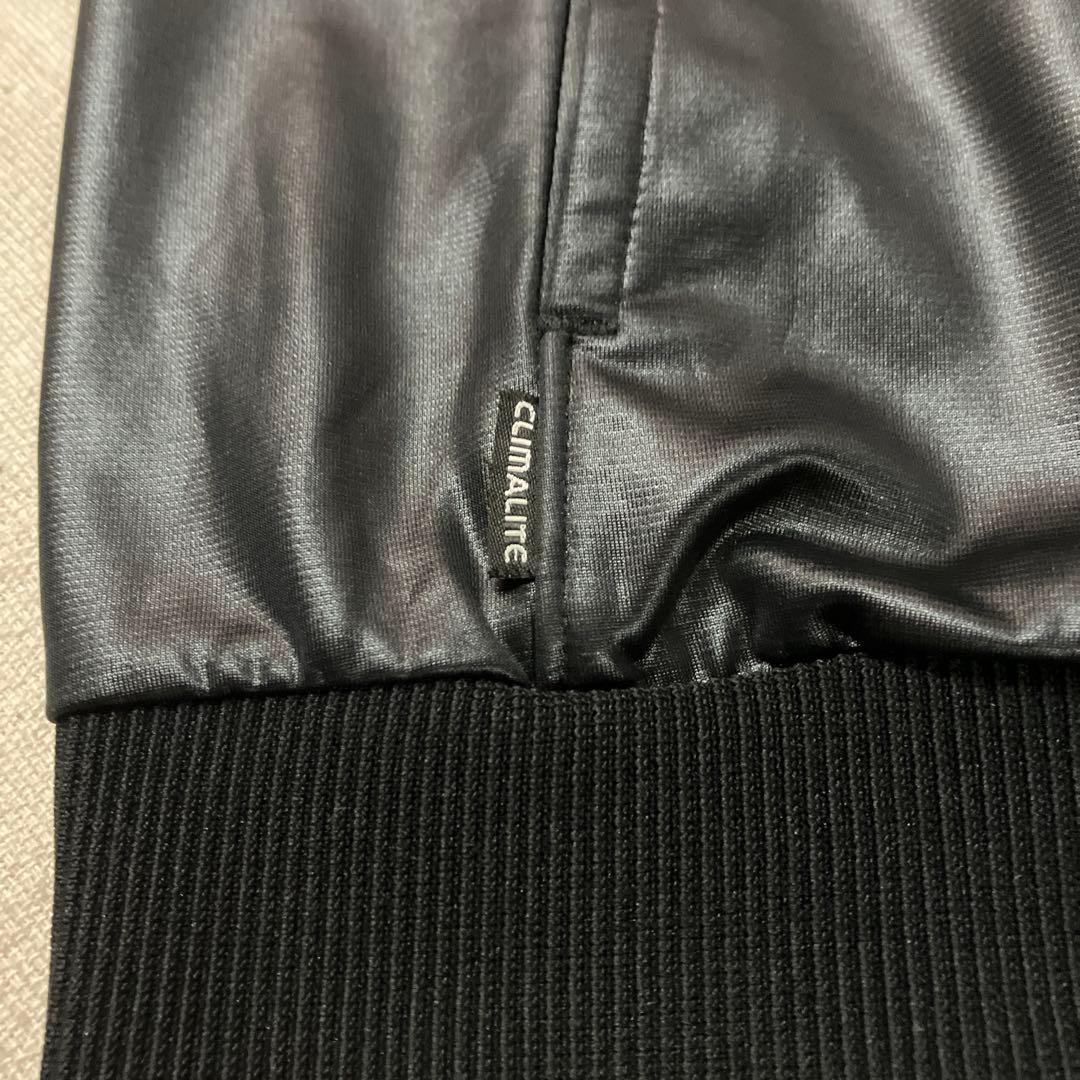 h33)美品アディダストラックジャケット　レザー調　クライマライトL〜LLサイズ