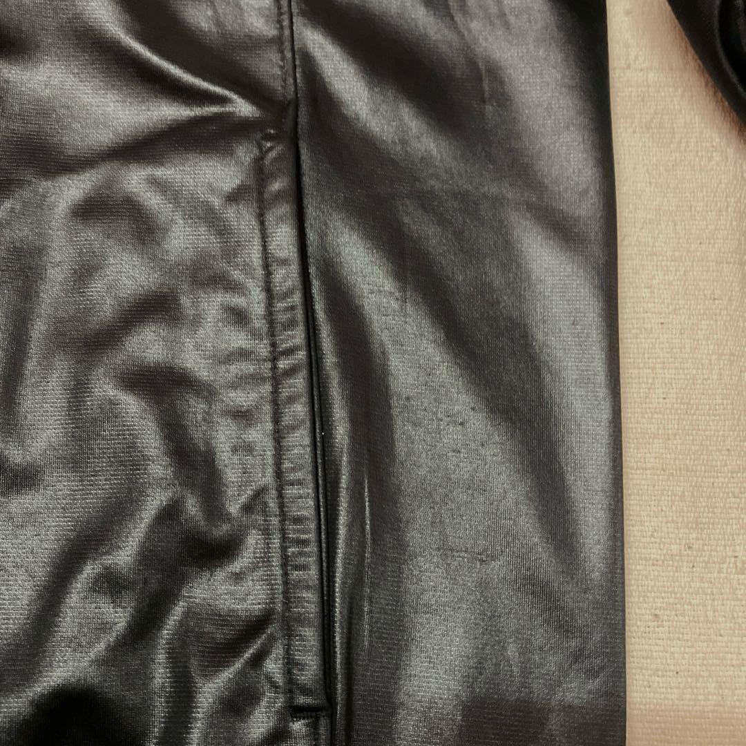 h33)美品アディダストラックジャケット　レザー調　クライマライトL〜LLサイズ