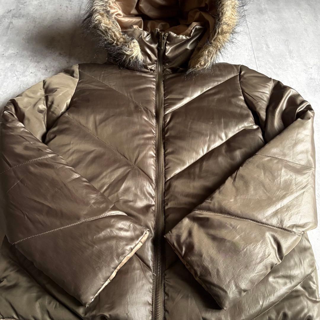 00s archive】リバーシブル ファー付 ダウンジャケット 短丈 y2k