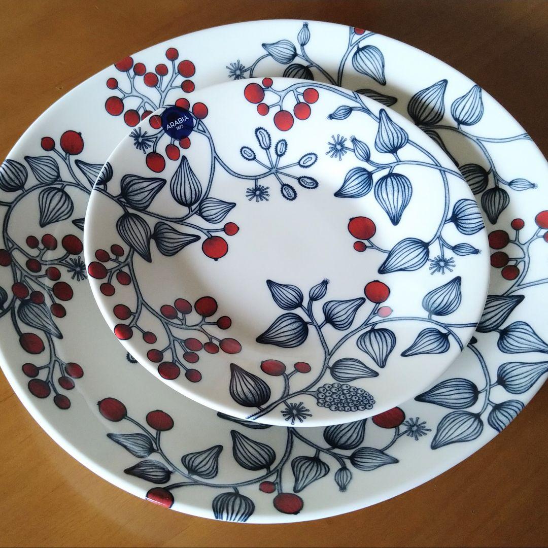 アラビア ルノ フロストベリー プレート2種 オーバル25cm王冠＋16.5cm