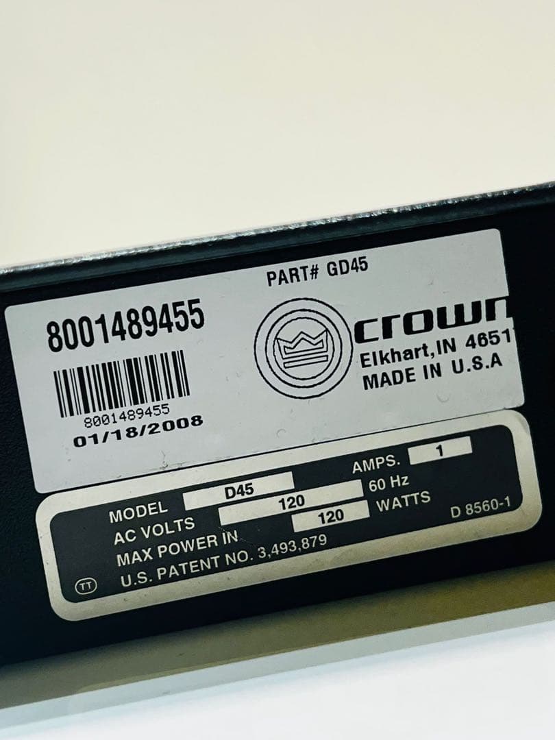 CROWN D-45 パワーアンプ 動作品
