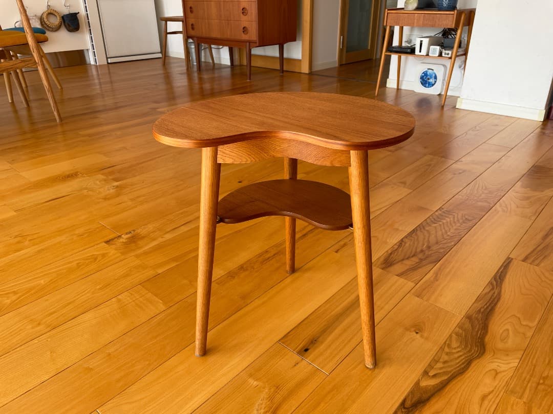 デンマーク製/キドニーシェイプ/サイドテーブル