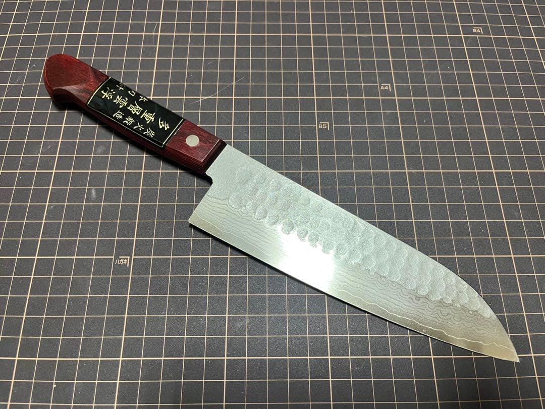 金紙鋼 ゴールドスーパー 安来鋼 三徳包丁 秘蔵炭打ち 多重層雲浮 本刃