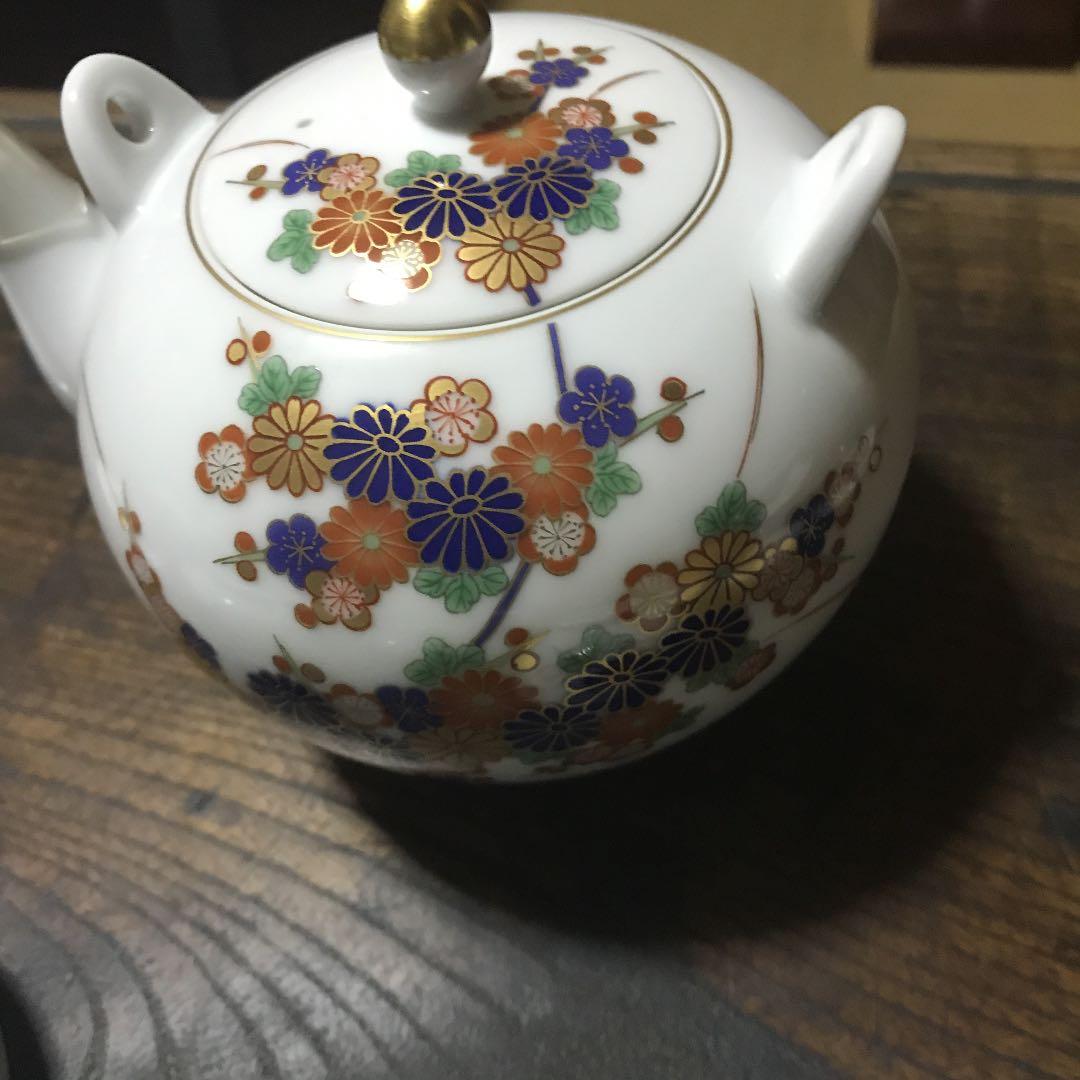 香蘭社 菊と梅模様 茶器揃い 共箱あり