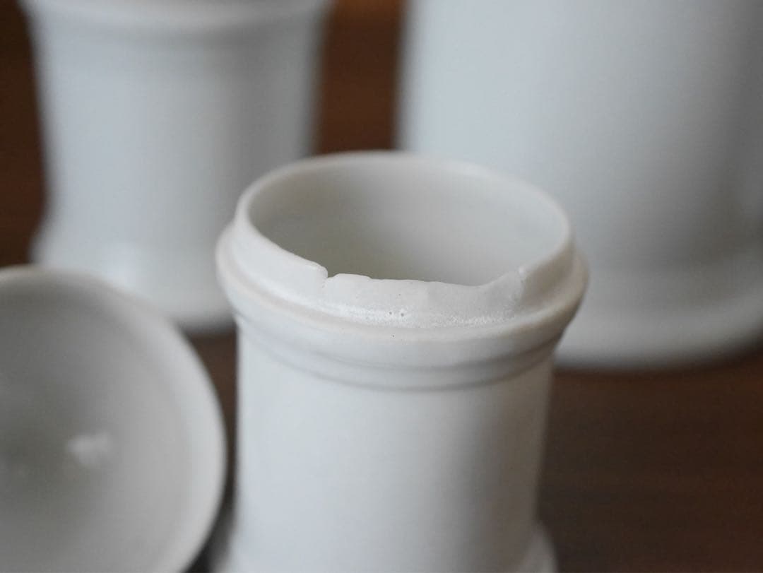 白磁 軟膏瓶 4サイズ アンティーク 薬壺 古道具 キャニスター レトロ