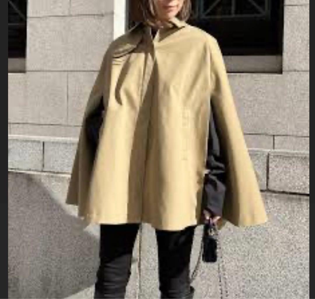 1回2時間着 HEVE ヘイブ へイヴ トレンチケープコート ベージュ