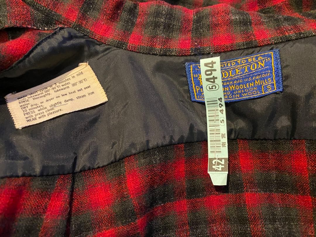 木村拓哉 キムタク 古着 ペンドルトン 開襟 ウールシャツ S チェック