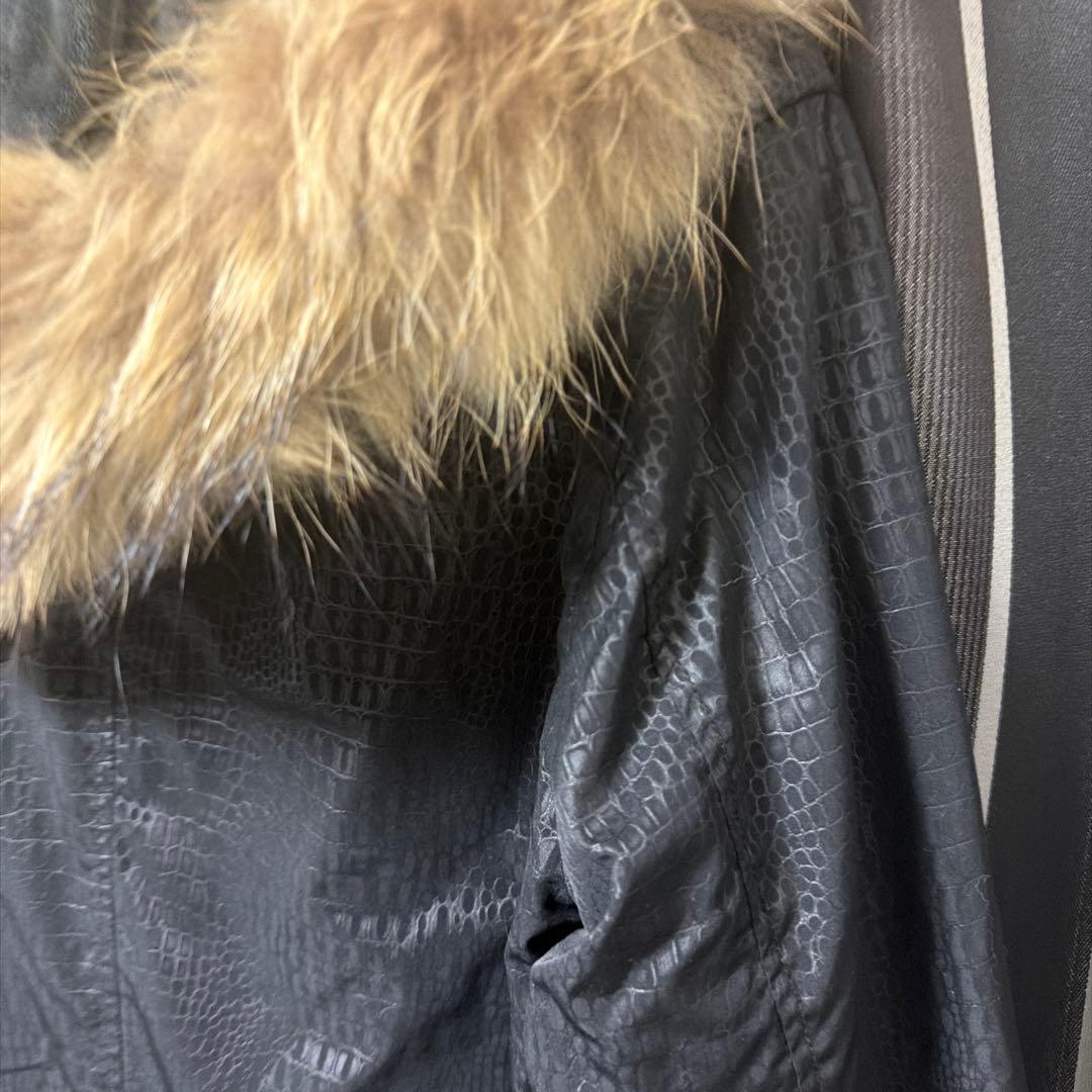 トルネードマート　クロコ型押しraccoon dogファーロングコート