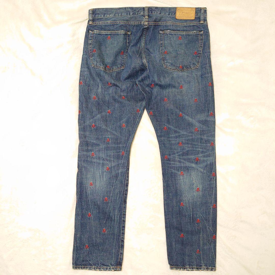ポロ ラルフローレン ジーンズ デニム スカル ドクロ 刺繍 96cm 大きい