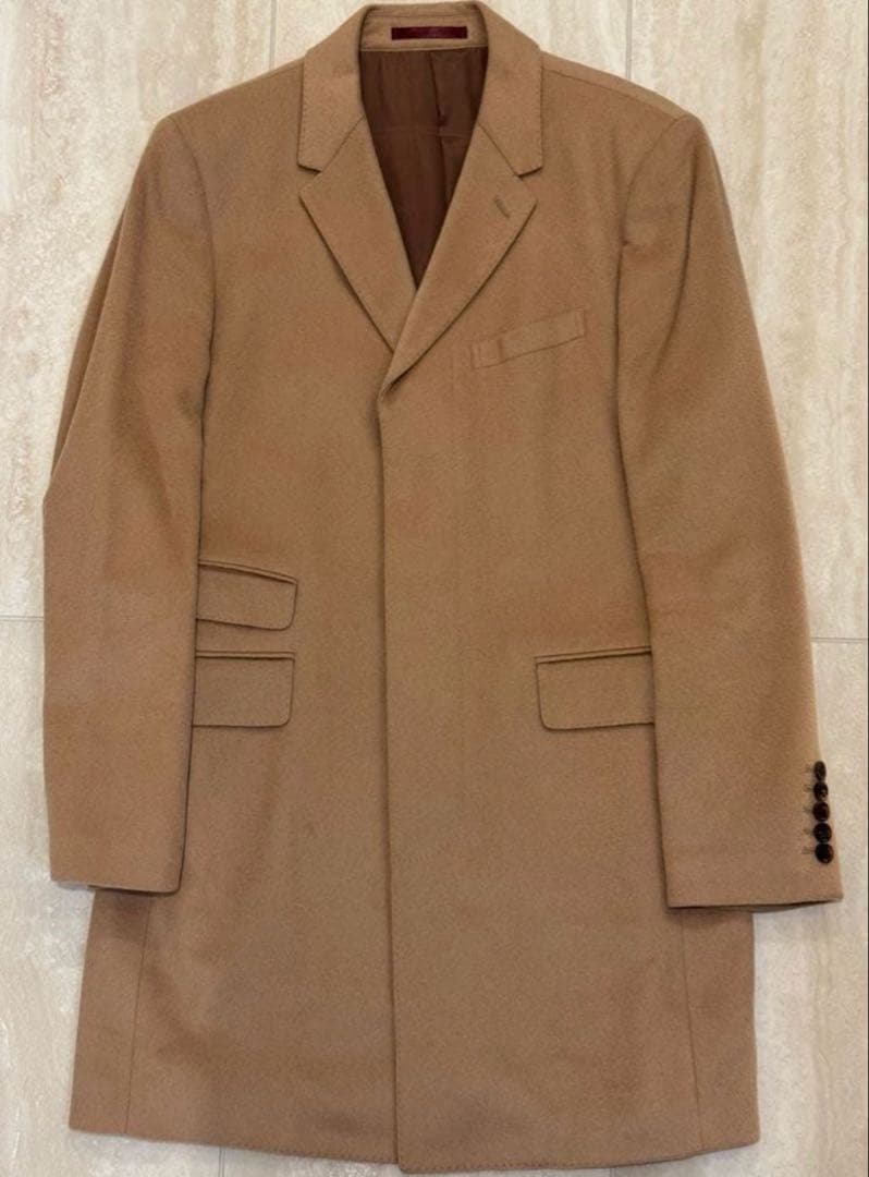 Paul Smith ポールスミス カシミヤ100 ベージュ ダブル チェスター