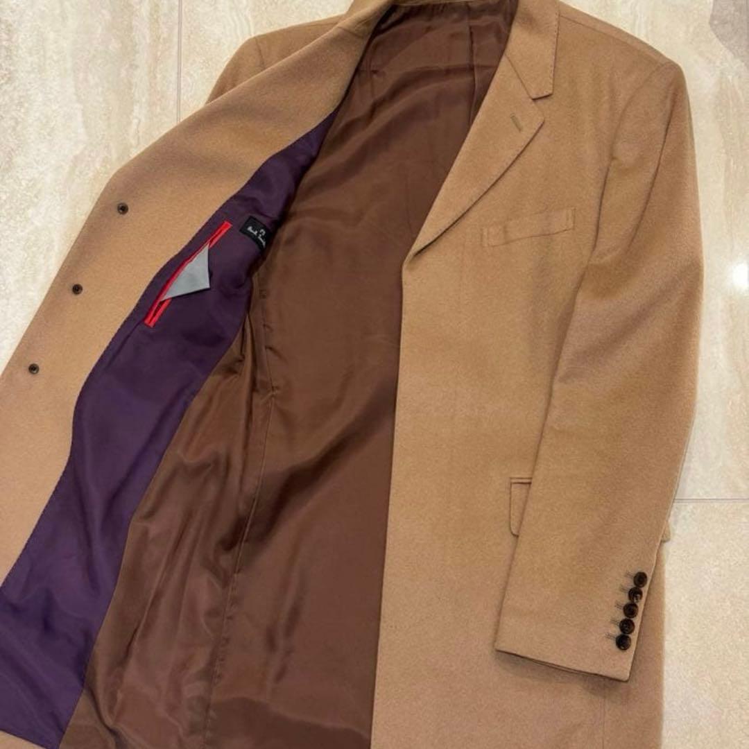 Paul Smith ポールスミス カシミヤ100 ベージュ ダブル チェスター