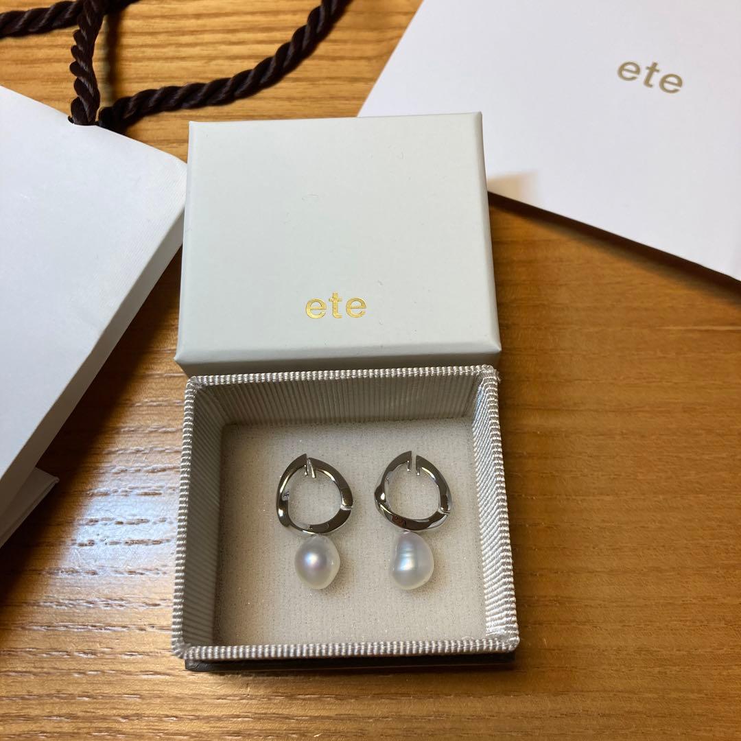 ete イヤリング バロックパール 購入証明書あり - メルカリ
