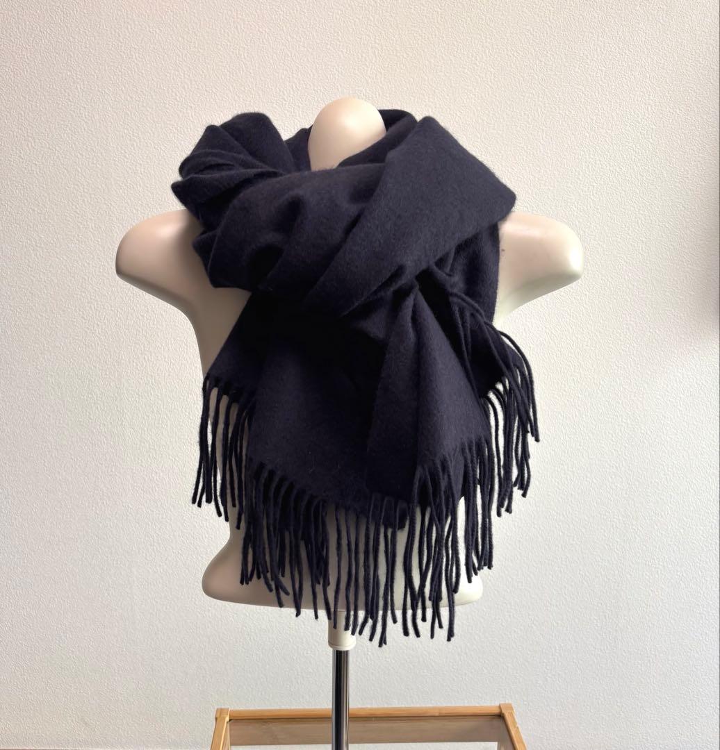【セオリー】カシミヤ100％ 大判ストール マフラー ネイビー