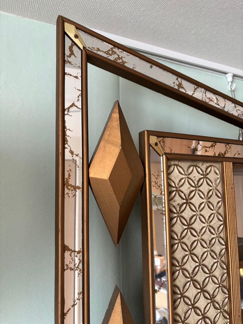 シャドーボックス ミッドセンチュリー ミラー ヴィンテージ サン