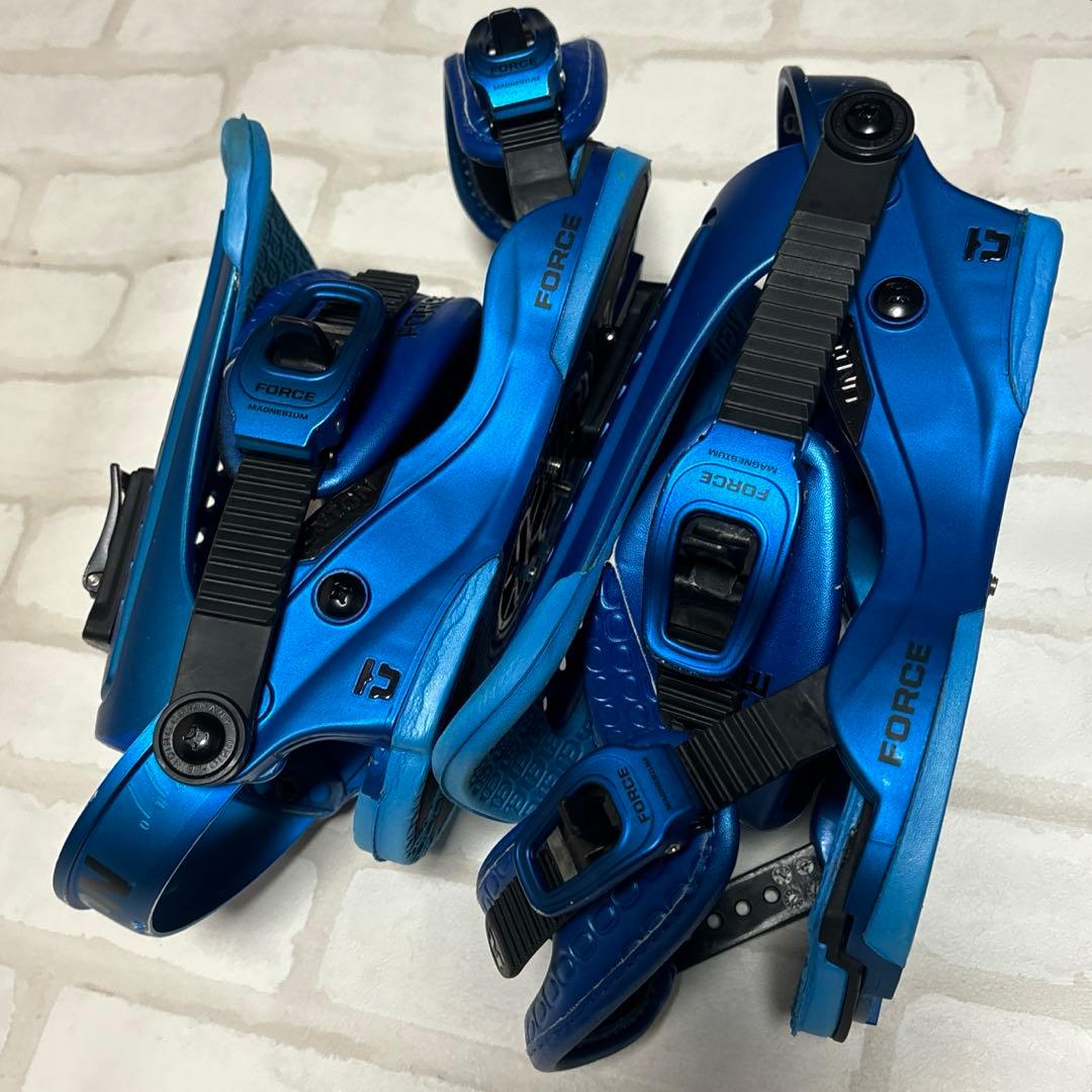 FORCE スノーボードビンディング 青　M >L