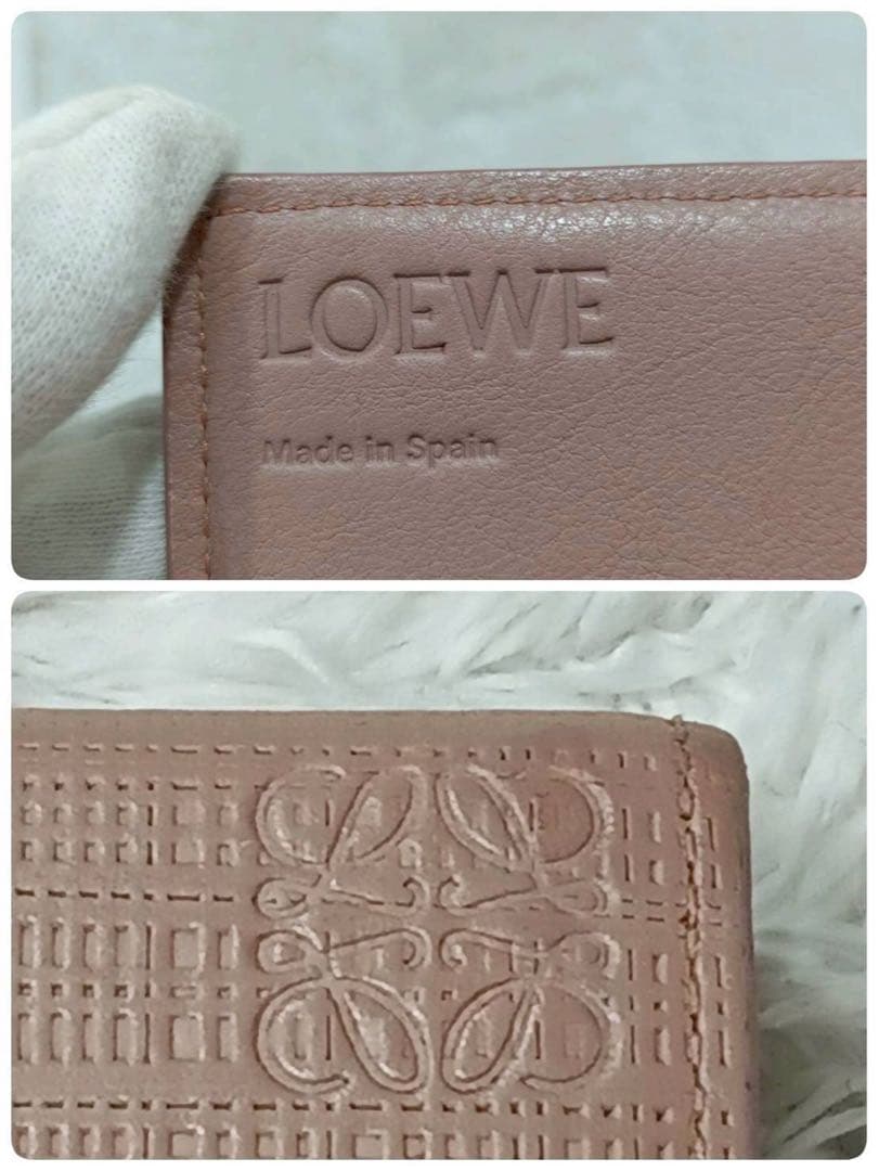 LOEWE コンチネンタルウォレット ピンク 長財布 レザー アナグラムの