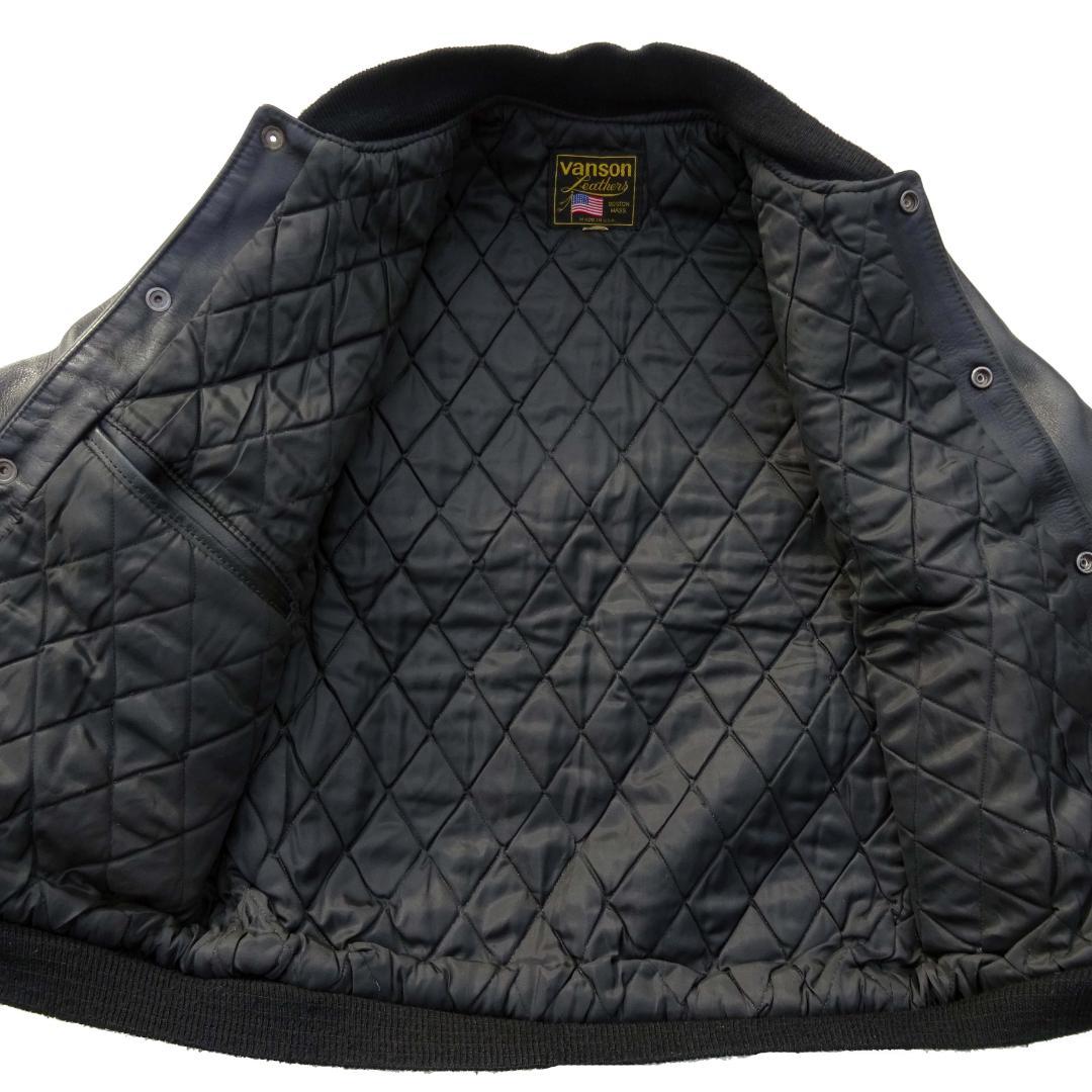 90s vanson バンソンUSA製 レザー スタジャンジャケット38釦止め