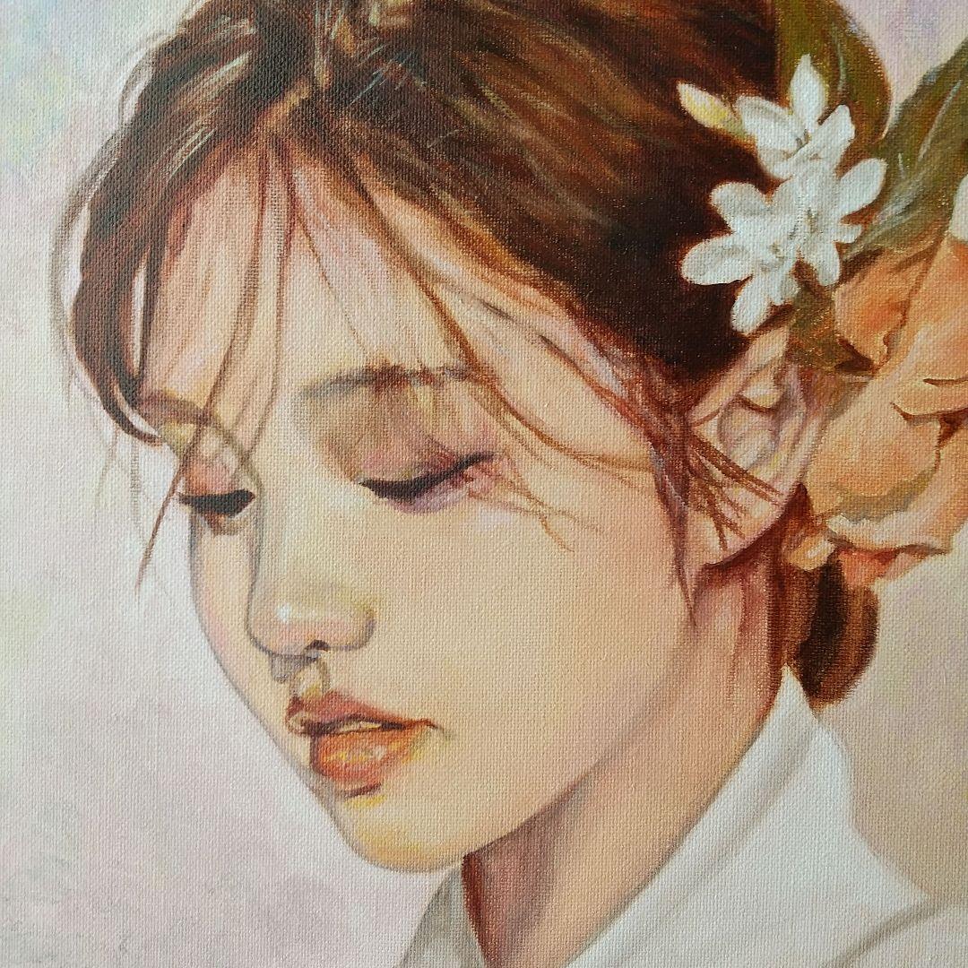 女性の肖像 油彩画 8号 F8 油絵 人物画#5 - メルカリ