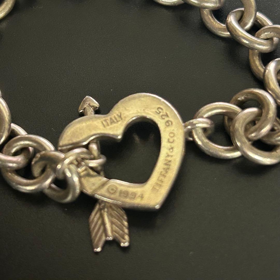 ティファニー 美品 ハートと矢のシルバー925ブレスレット 約19cm