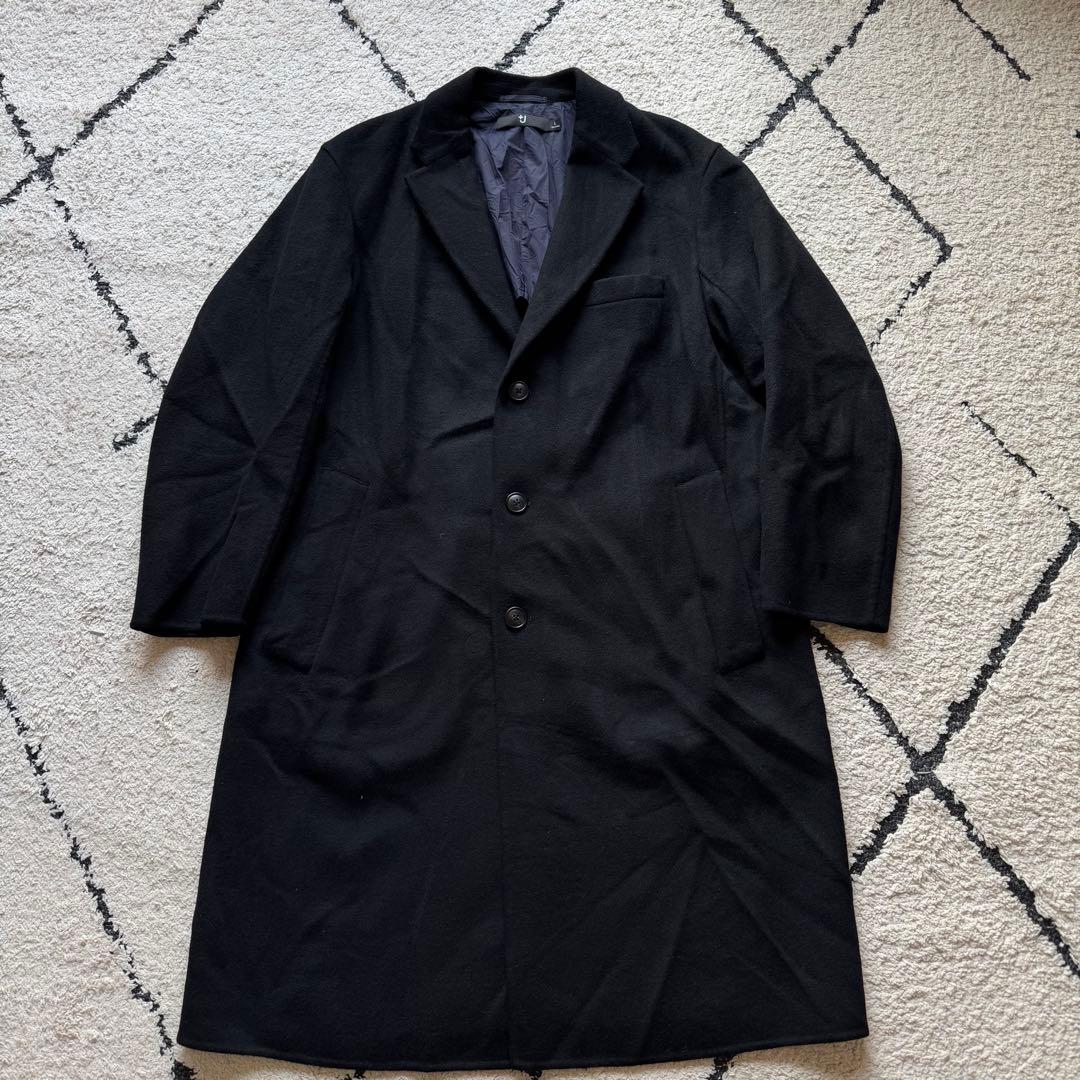 ユニクロ　プラスJ カシミヤブレンドオーバーサイズチェスターコート　ブラック　L