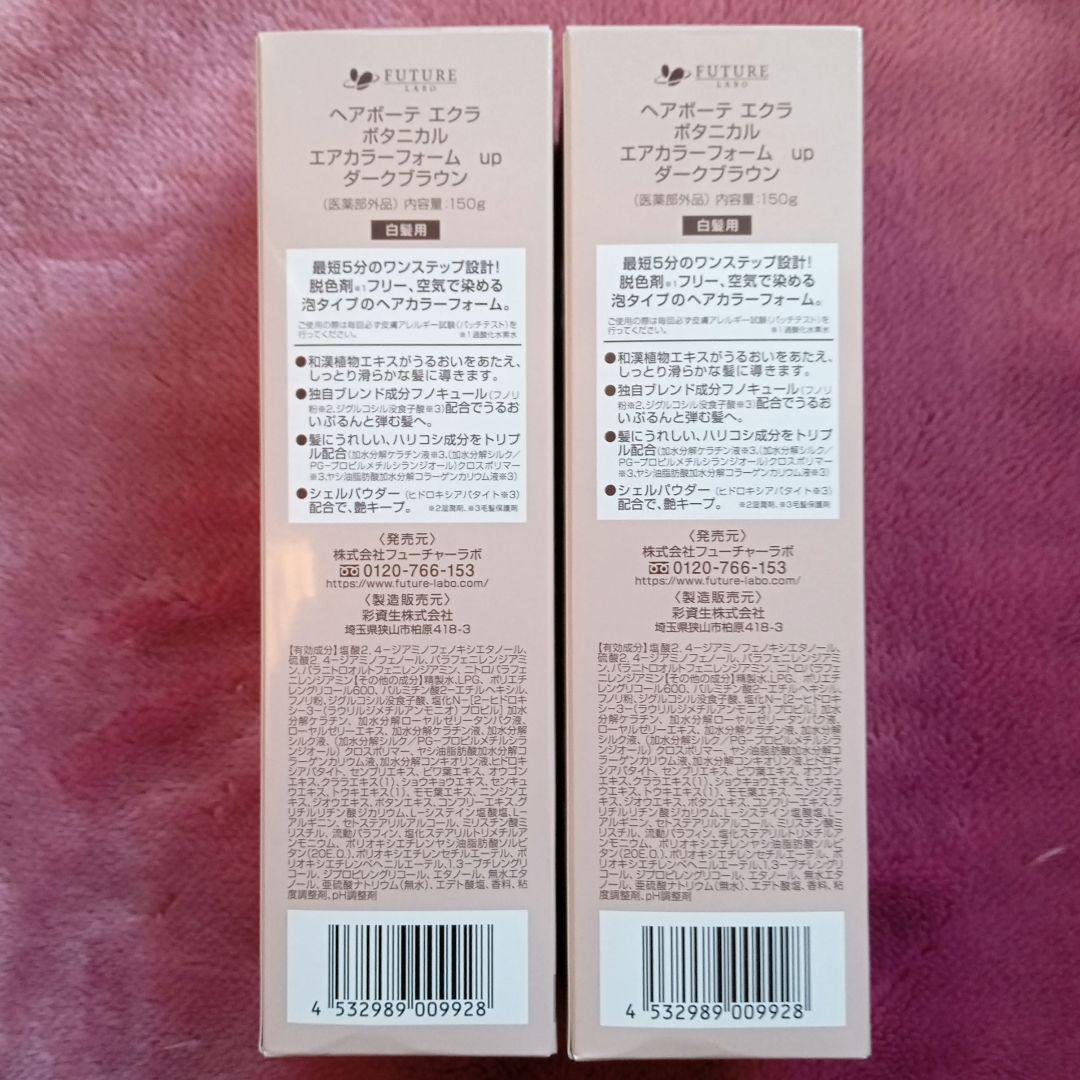 ヘアボーテエクラ ボタニカルエアカラーフォーム ダークブラウン 150g×２箱