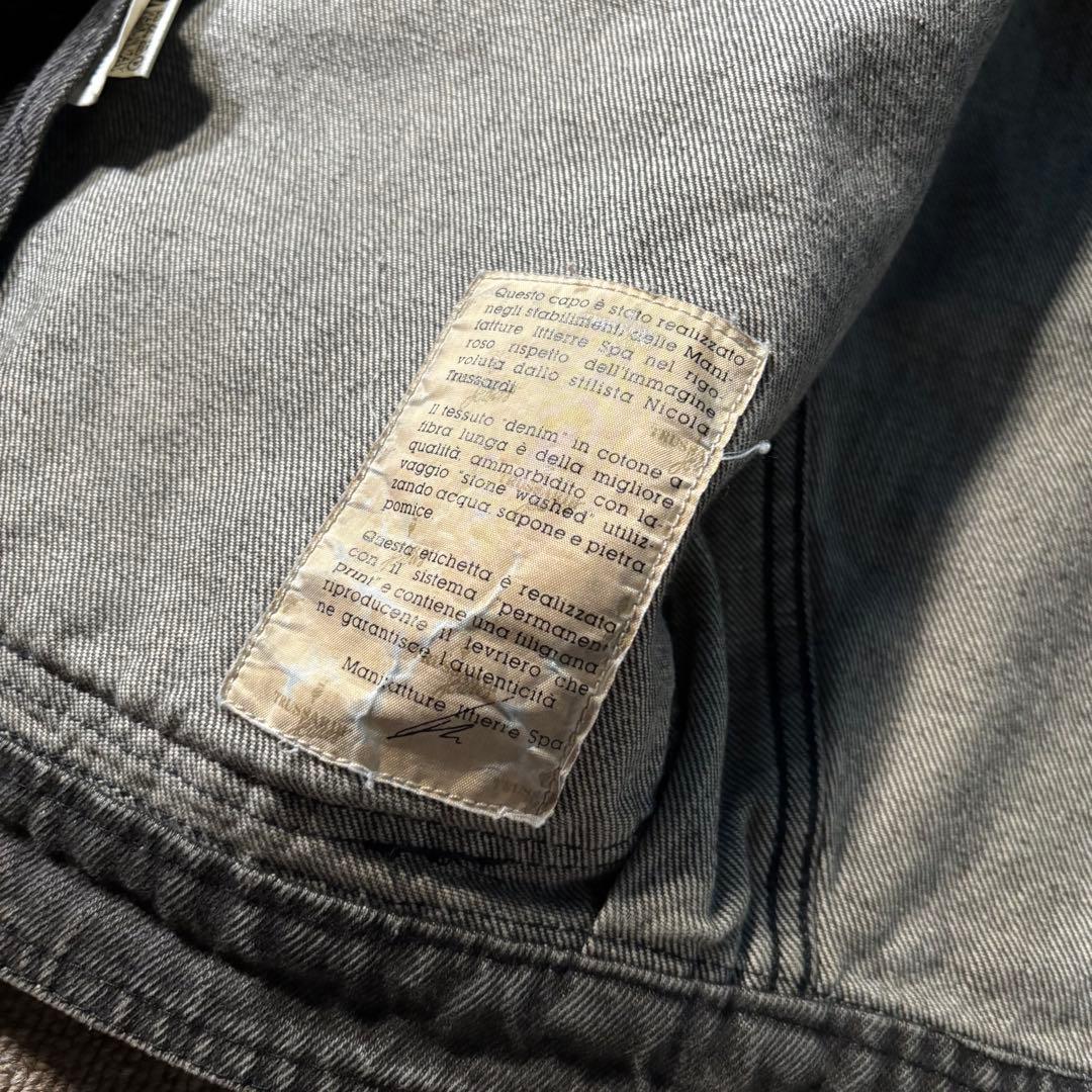 イタリア製 80s トラサルディ ブラックデニム ジャケット Gジャン 2nd