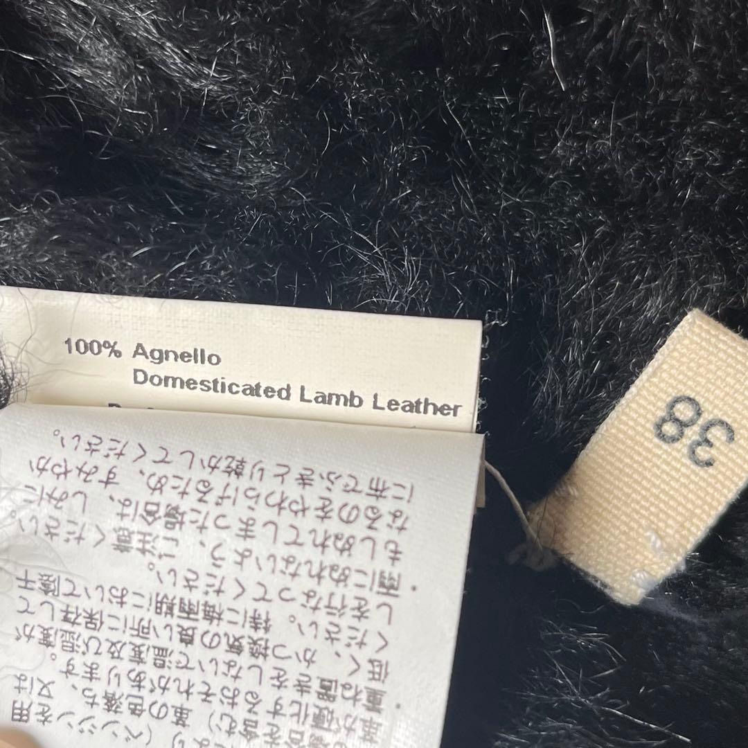 MARNI マルニ ラム ファー ムートン ケープ マント ベスト 黒 38