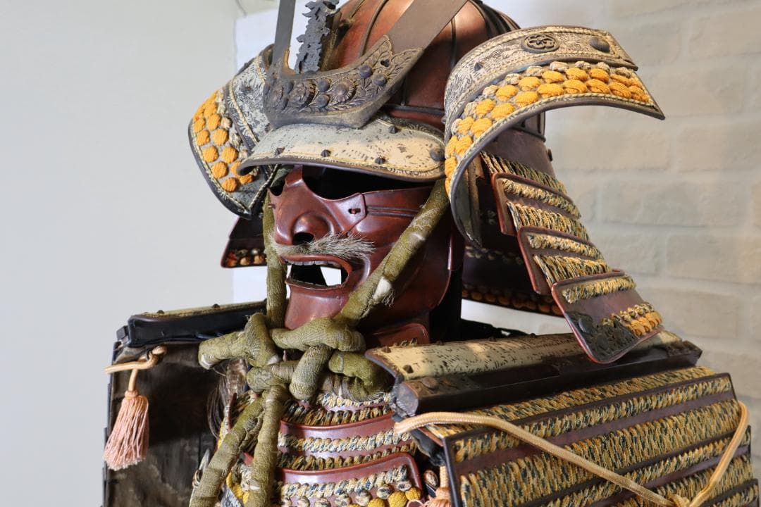 BLACK【等身大甲冑】武者鎧 赤具足一式 光忍作 約50年前製サムライ鎧