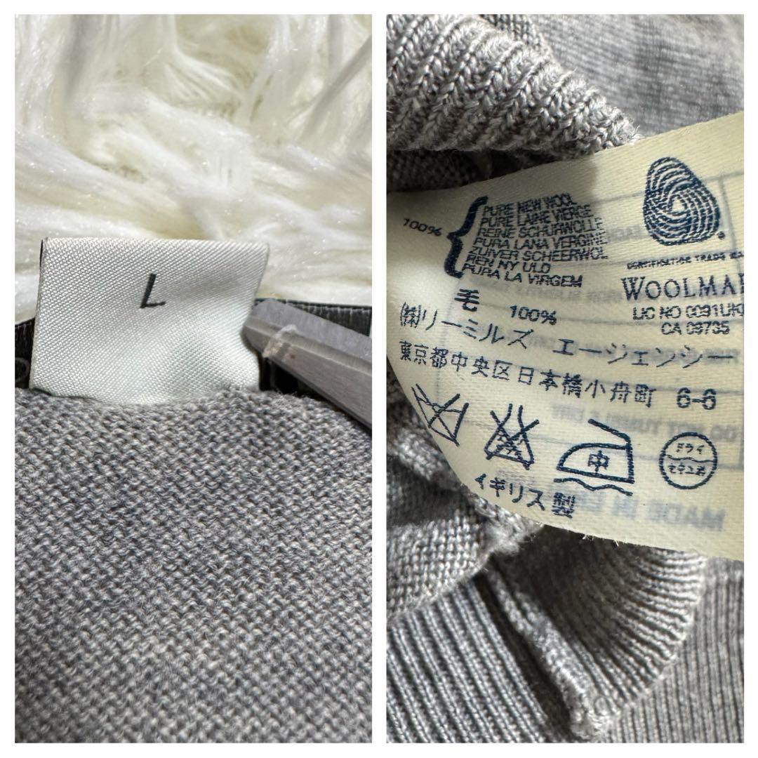 【美品】ジョンスメドレー ハイゲージニット セーター グレー Lサイズ