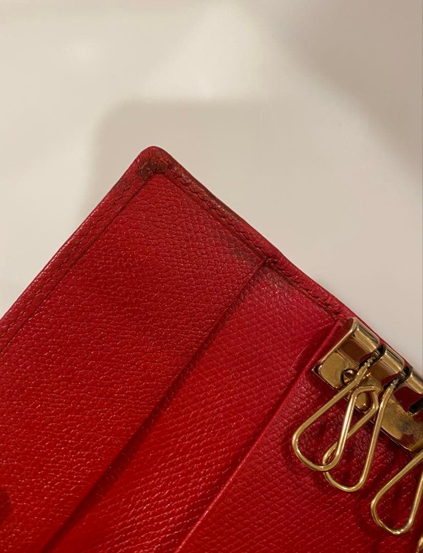 シャネル ココマーク レザーキーケース 赤