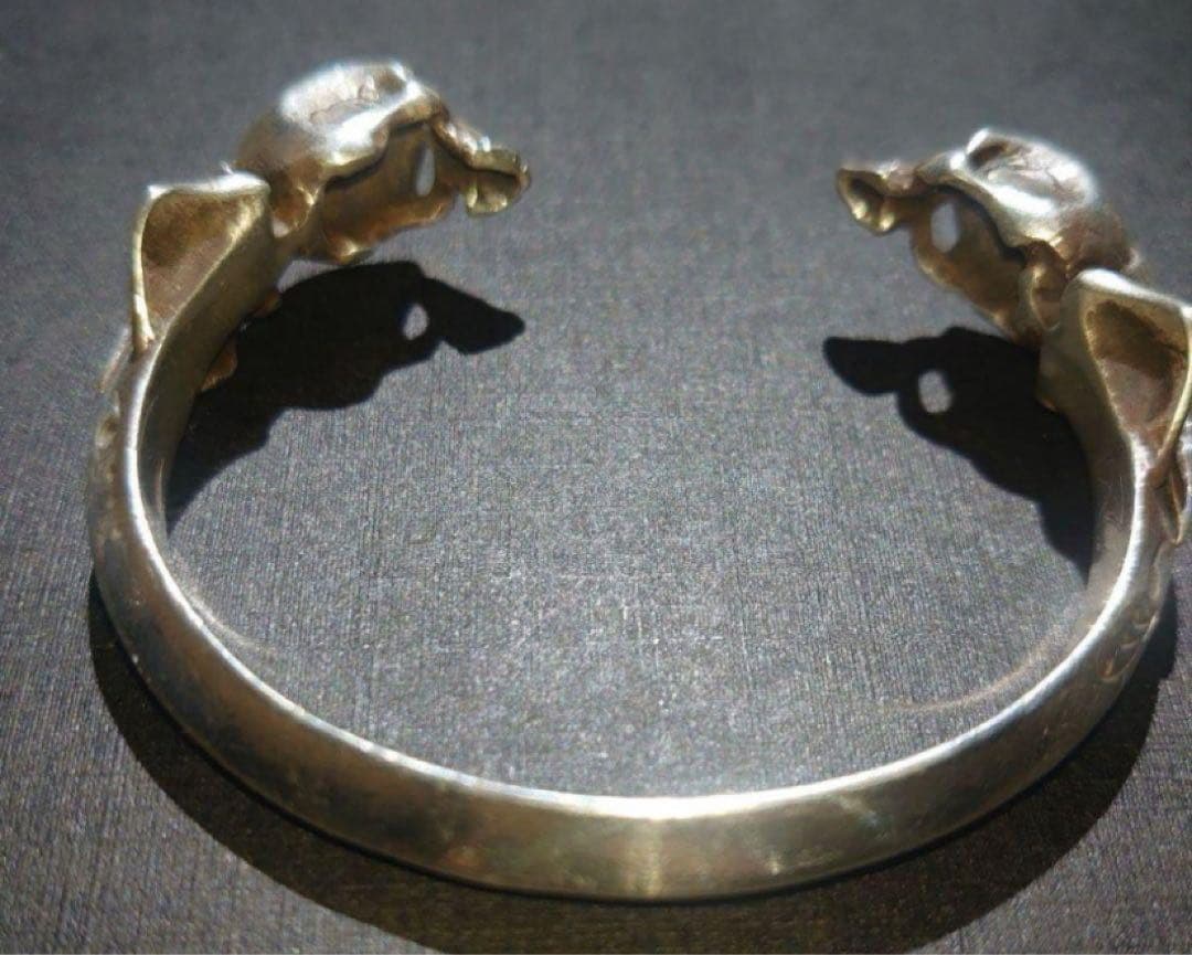 アクセサリー crazy pig TWO SKULLS BANGLE -SMALL
