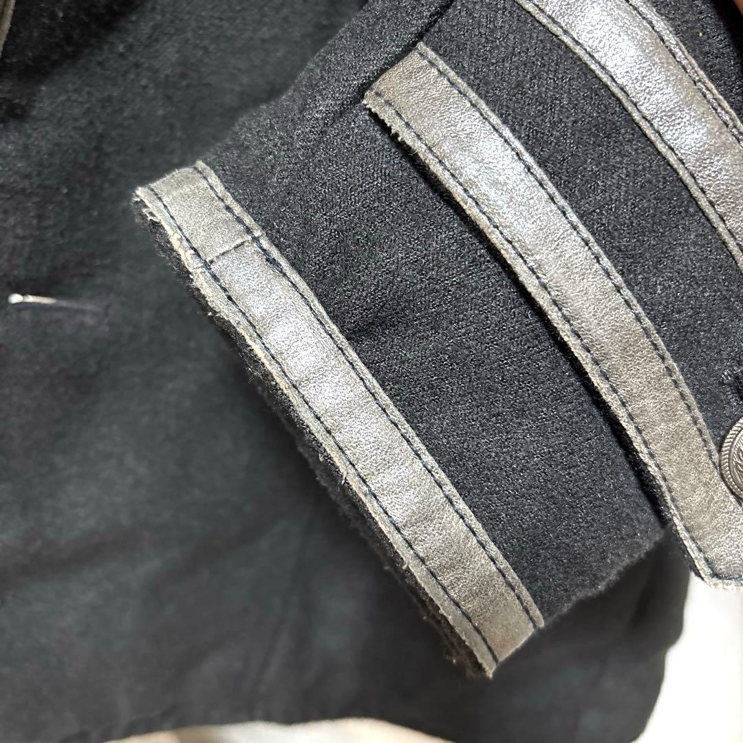 【美品】TORNADO MART　コート　ファー生地　レザー　ブラック