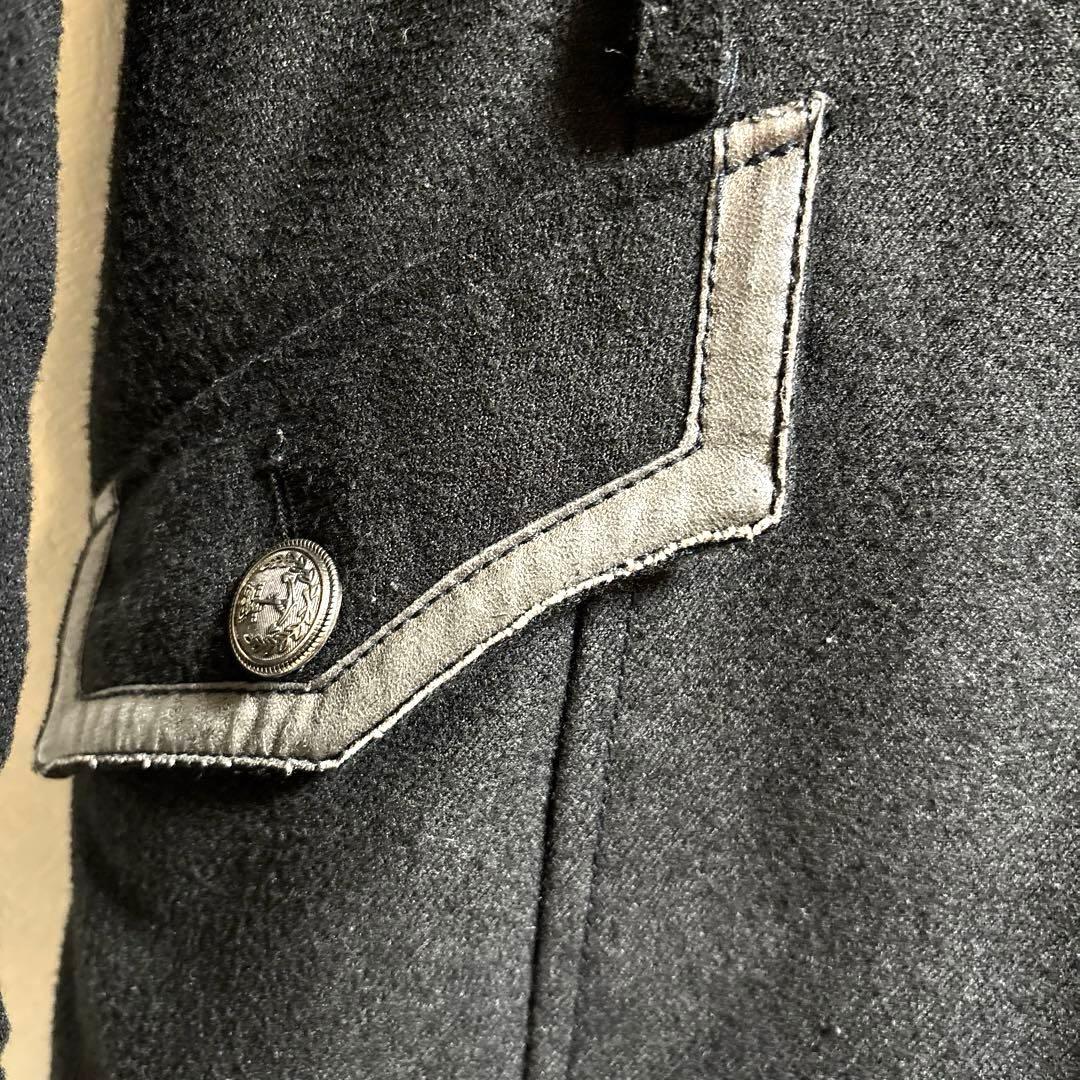 【美品】TORNADO MART　コート　ファー生地　レザー　ブラック