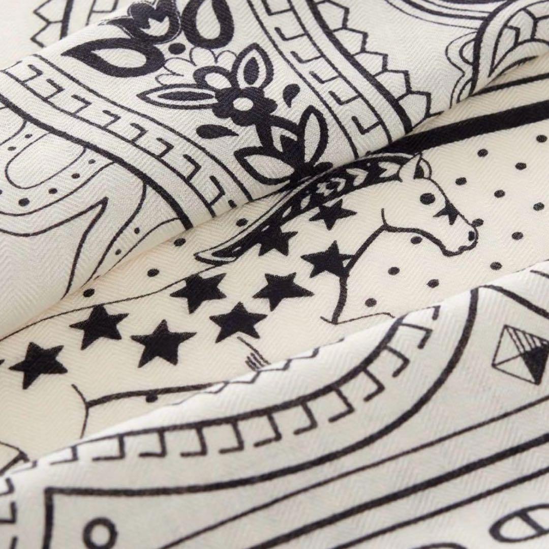 新品 エルメス カシシル 140シュヴァルドゥクールバンダナ 白黒 - メルカリ