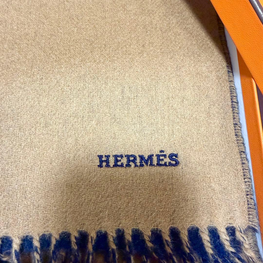HERMES エルメス 新品未使用 箱付き タグ付き マフラー カシミヤ100%