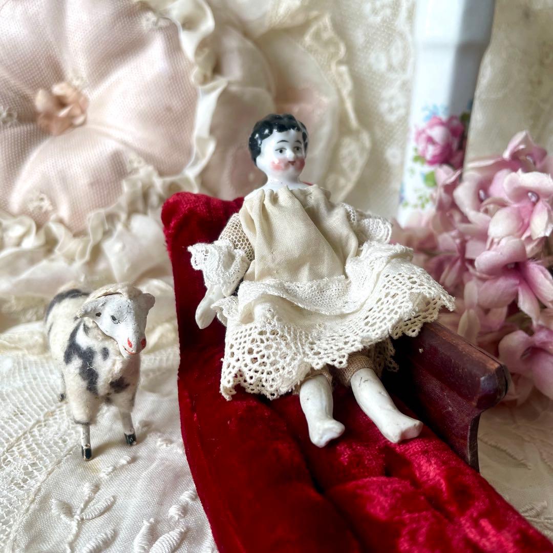 ドール用肩肘ソファ　長椅子　チェア　ヴィンテージ　検フランスアンティーク