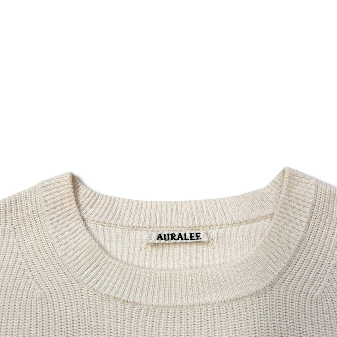 AURALEE TRK RIB KNIT PULLOVER 5 ホワイト AURALEE