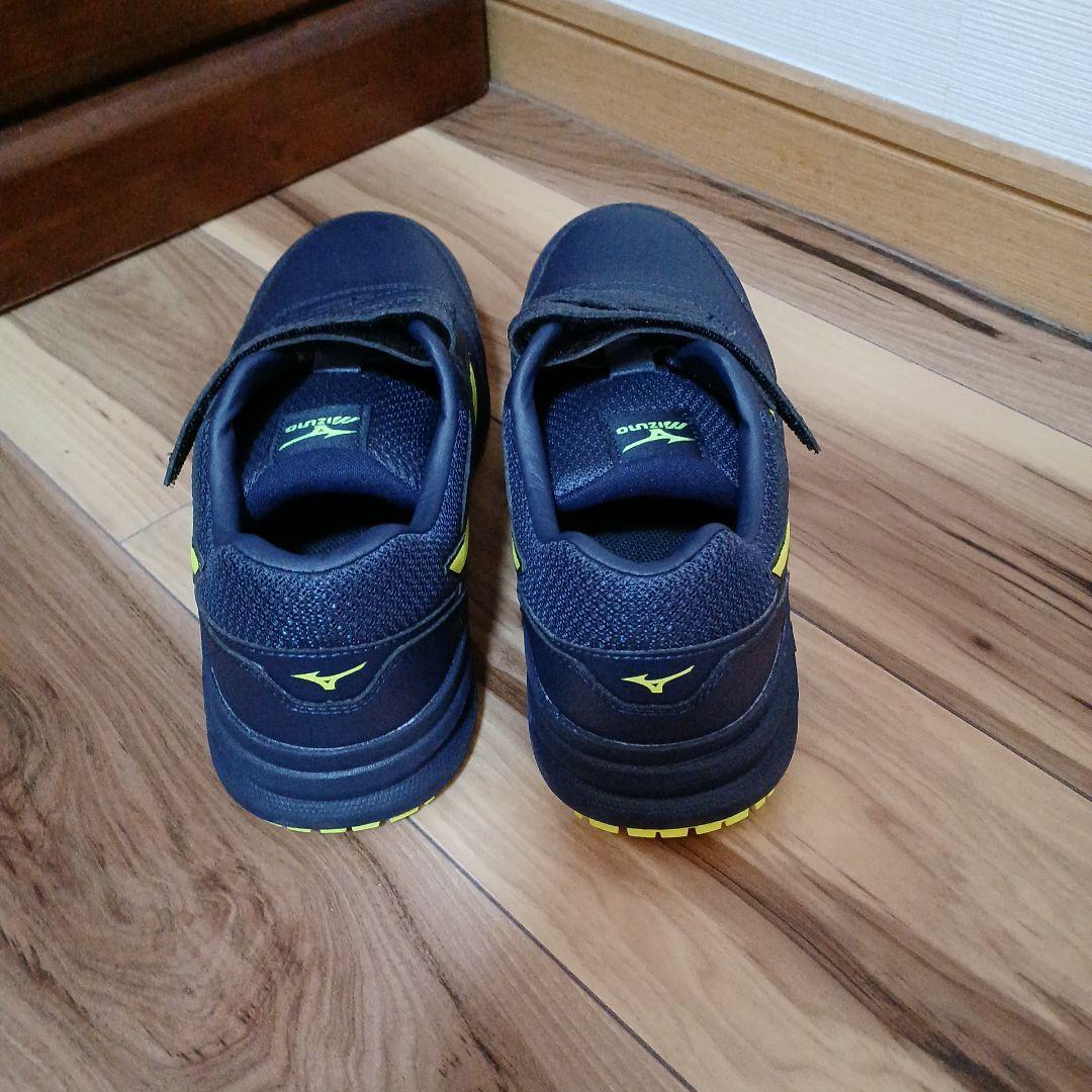 mizuno 安全靴 ワークシューズ 25.5cm ネイビー×イエロー 箱無