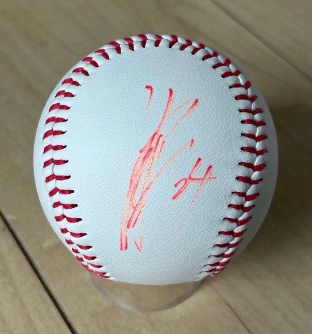 栗原陵矢 【ピンクフルデースタンド投入れ】ソフトバンクホークス直筆サインボール