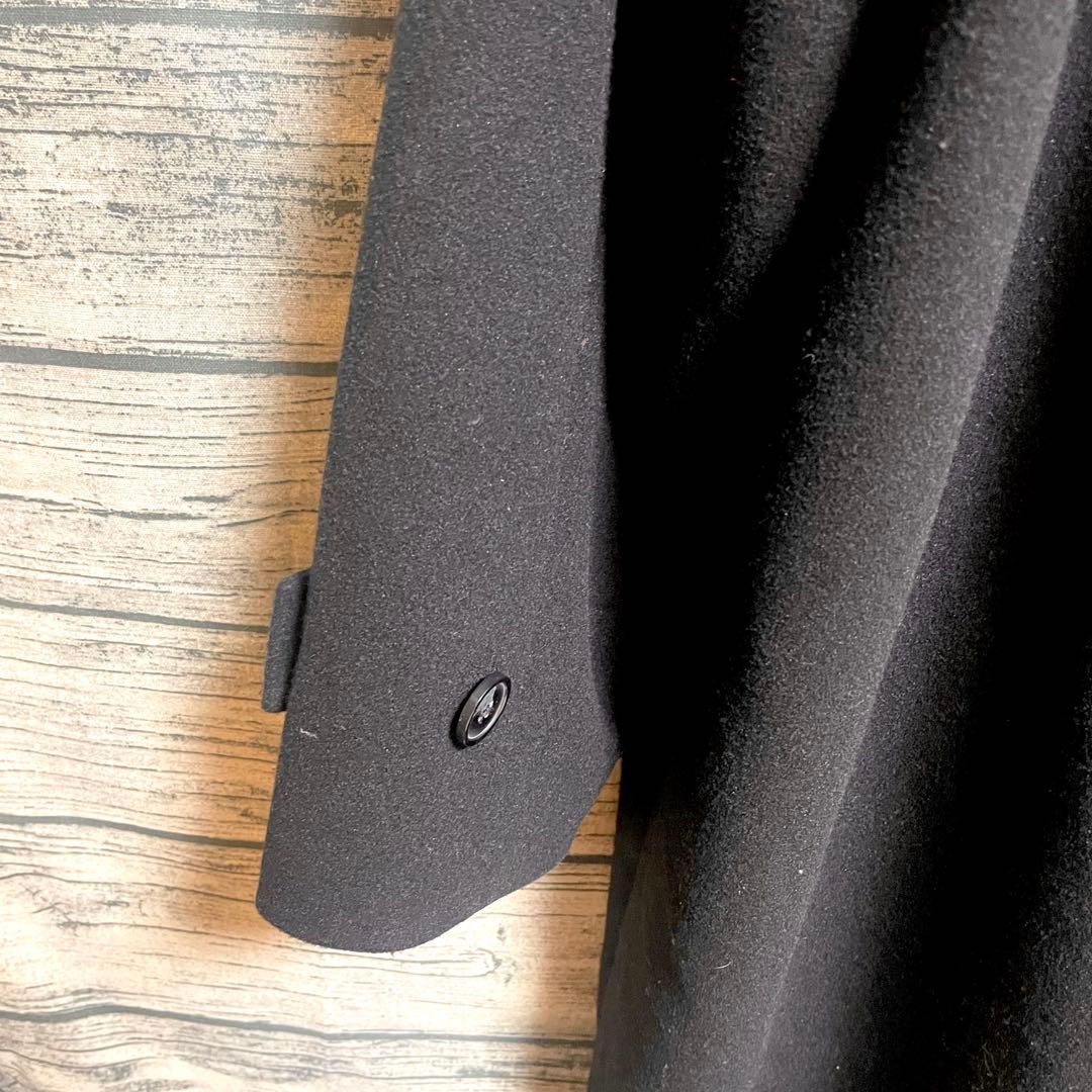 【美品】CLEL(クレイル)テックメルトンルーズステンカラーコート/ブラック/M