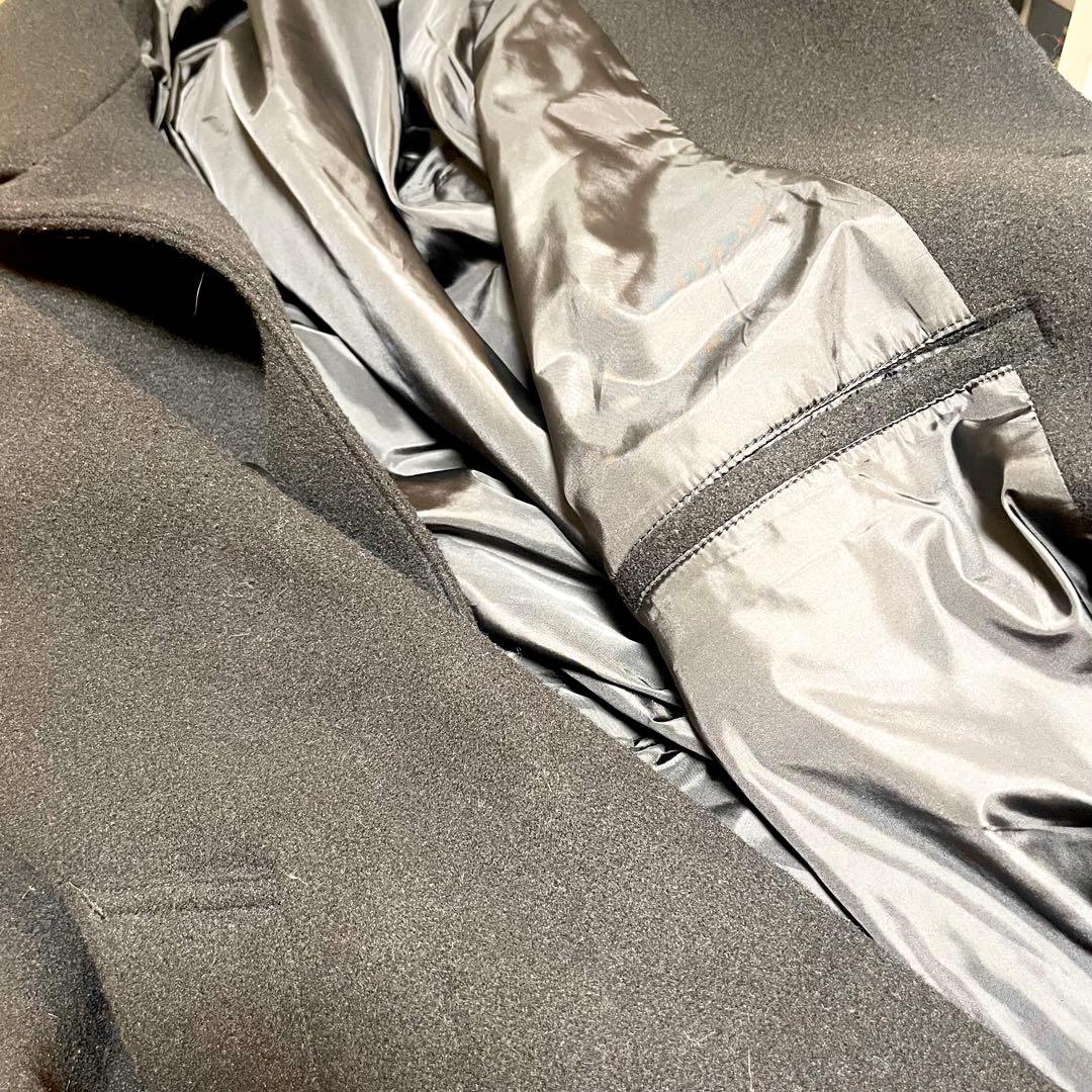 【美品】CLEL(クレイル)テックメルトンルーズステンカラーコート/ブラック/M