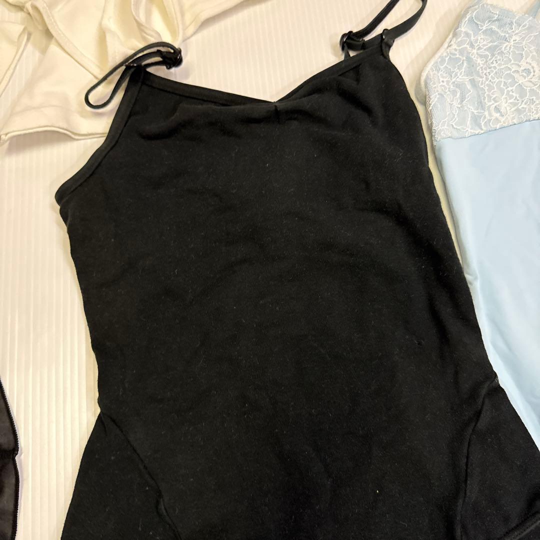 レオタード5点セット（ホワイト・ブラック・ベージュ・ライトブルー）