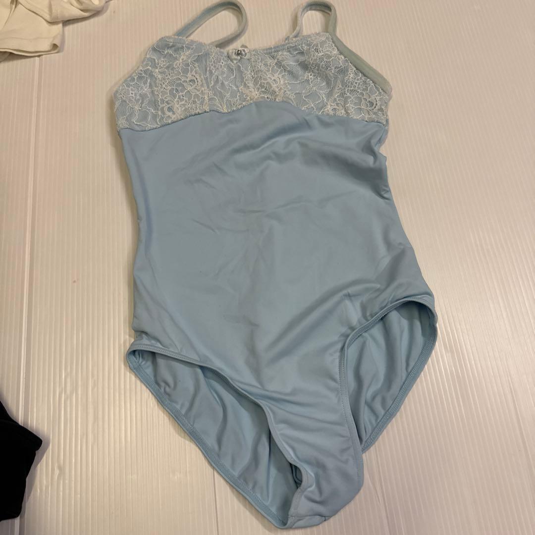 レオタード5点セット（ホワイト・ブラック・ベージュ・ライトブルー）