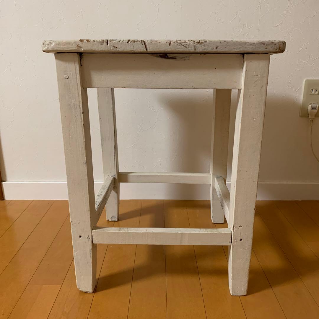 イギリス アンティーク スツール チェア 陶器ナンバープレート付き