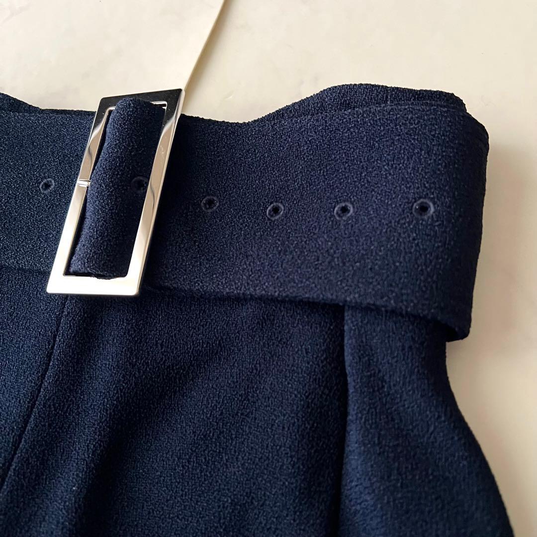 希少 セリーヌ フィービー期 アシンメトリー ロングスカート ネイビー 34